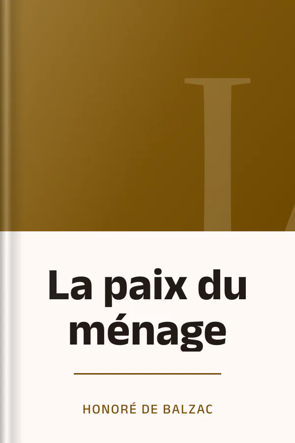 La paix du ménage d’Honoré de Balzac, couverture du livre
