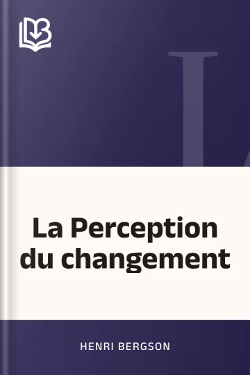 La Perception du changement d’Henri Bergson, couverture du livre