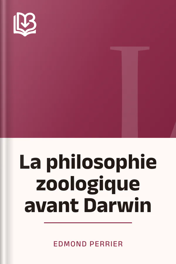 La philosophie zoologique avant Darwin d’Edmond Perrier, couverture du livre