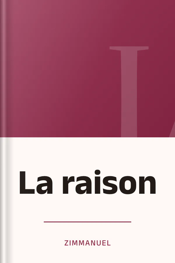 La raison de Zimmanuel, couverture du livre
