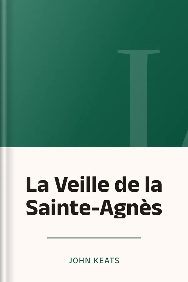 La Veille de la Sainte-Agnès de John Keats, couverture du livre