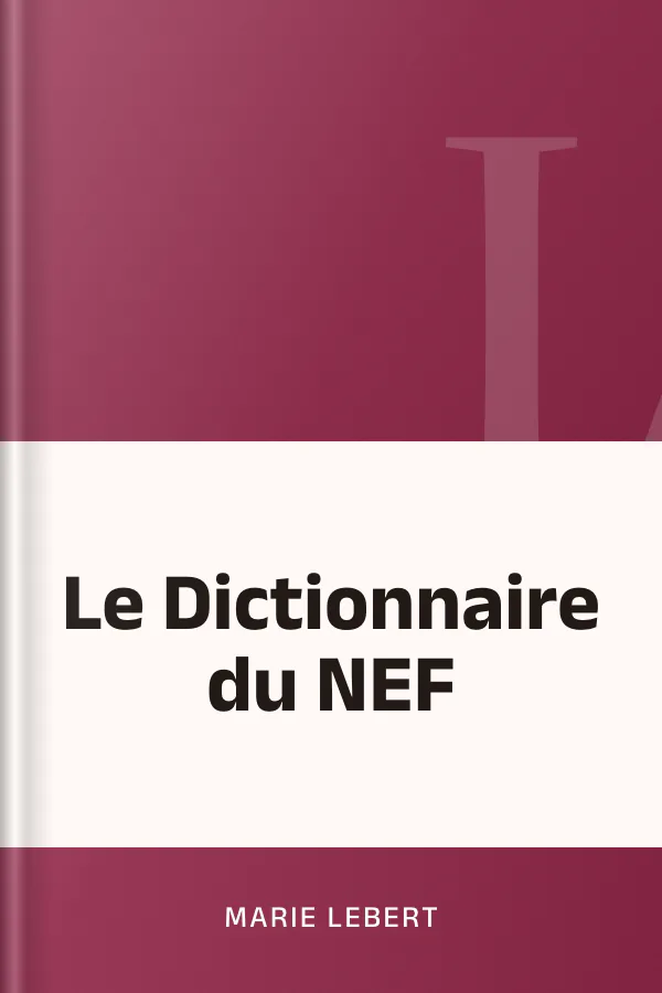 Le Dictionnaire du NEF de Marie Lebert, couverture du livre