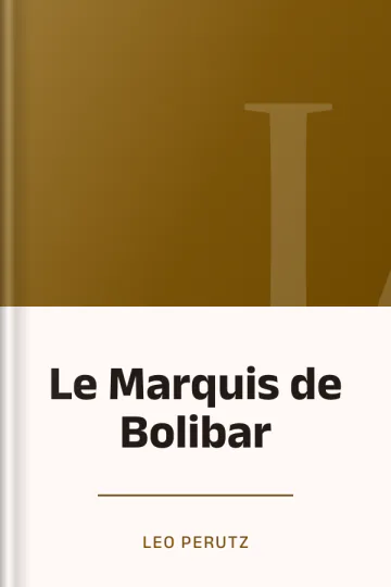 Le Marquis de Bolibar de Leo Perutz, couverture du livre