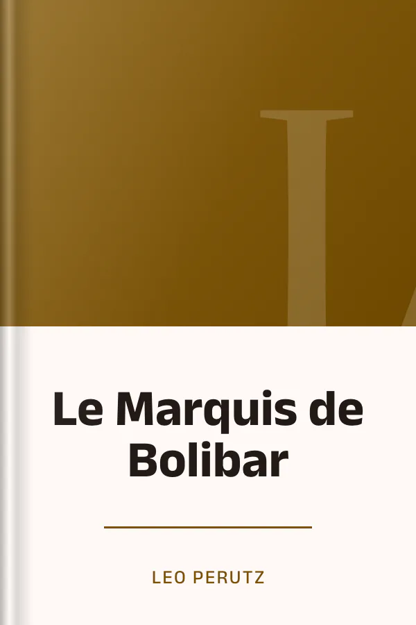 Le Marquis de Bolibar de Leo Perutz, couverture du livre