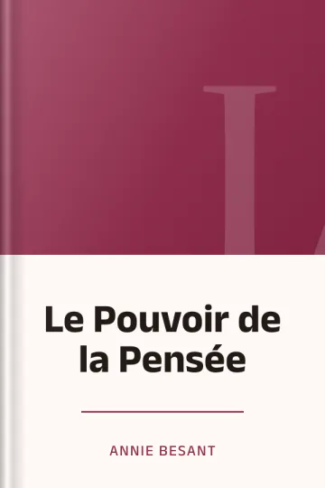 Le Pouvoir de la Pensée d’Annie Besant, couverture du livre