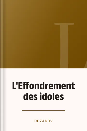 L'Effondrement des idoles de Rozanov, couverture du livre
