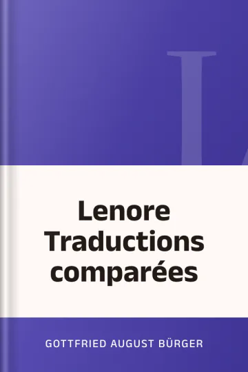 Lenore Traductions comparées de Gottfried August Bürger, couverture du livre
