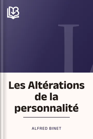 Les Altérations de la personnalité d’Alfred Binet, couverture du livre