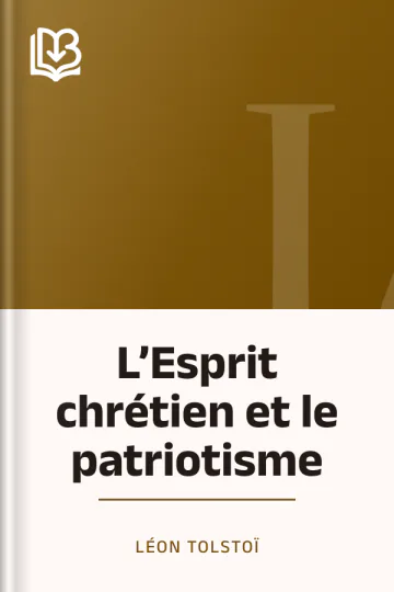 L’Esprit chrétien et le patriotisme de Léon Tolstoï, couverture du livre