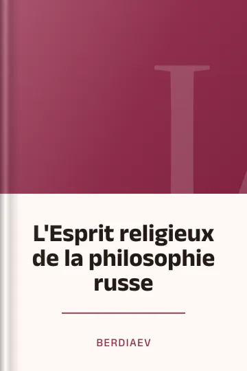 L'Esprit religieux de la philosophie russe de Berdiaev, couverture du livre