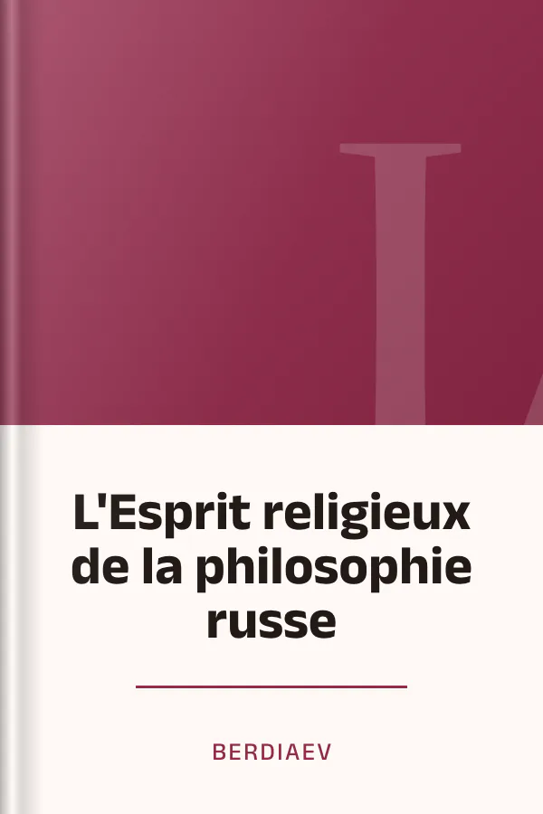 L'Esprit religieux de la philosophie russe de Berdiaev, couverture du livre