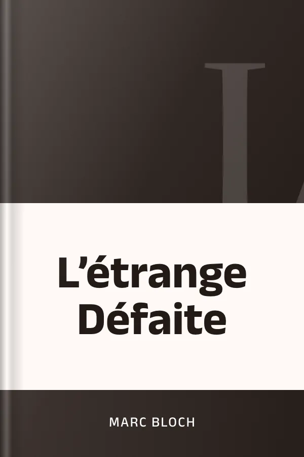 L’étrange Défaite de Marc Bloch, couverture du livre