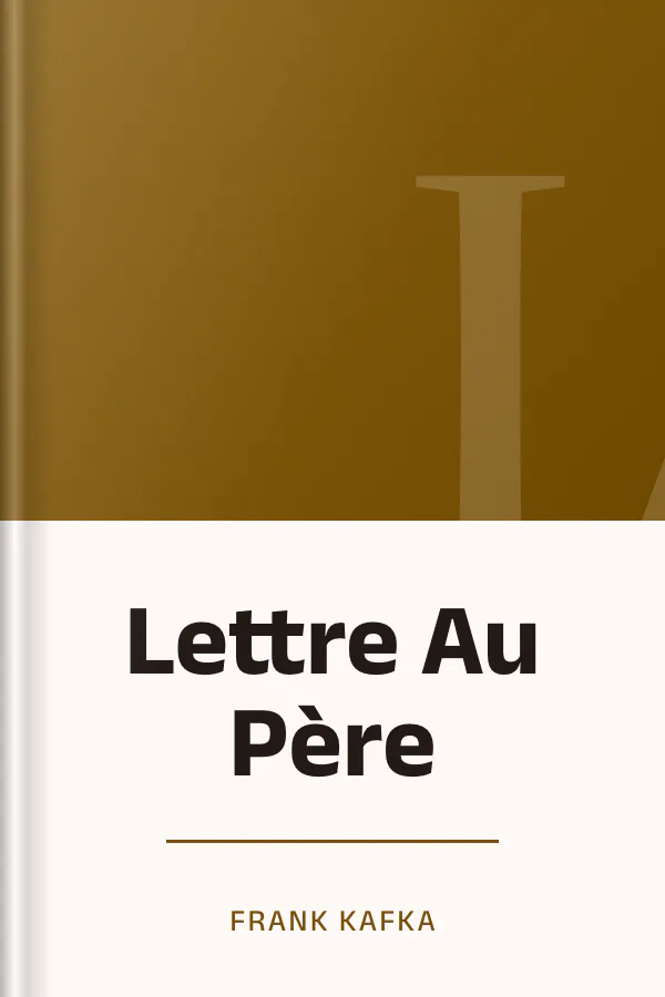 Lettre Au Père de Franz Kafka, couverture du livre