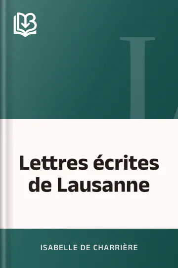 Lettres écrites de Lausanne d’Isabelle de Charrière, couverture du livre