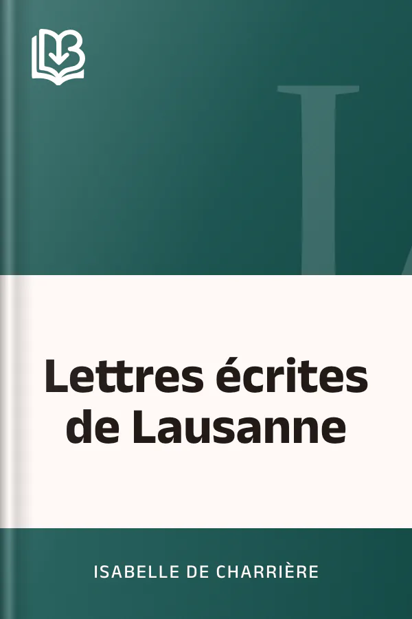 Lettres écrites de Lausanne d’Isabelle de Charrière, couverture du livre