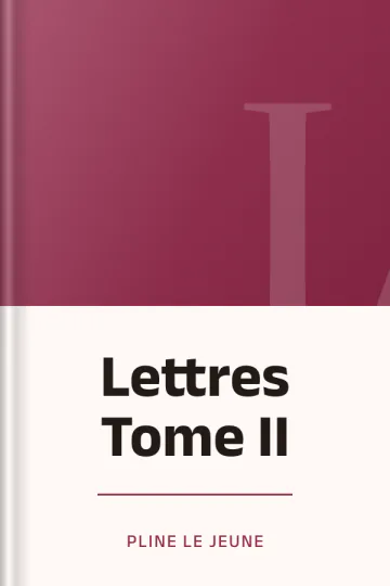 Lettres Tome II de Pline le Jeune, couverture du livre