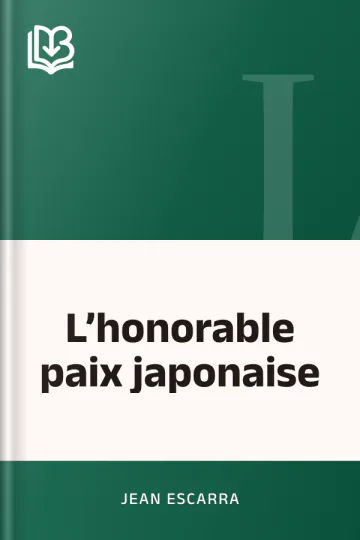 L’honorable paix japonaise de Jean Escarra, couverture du livre