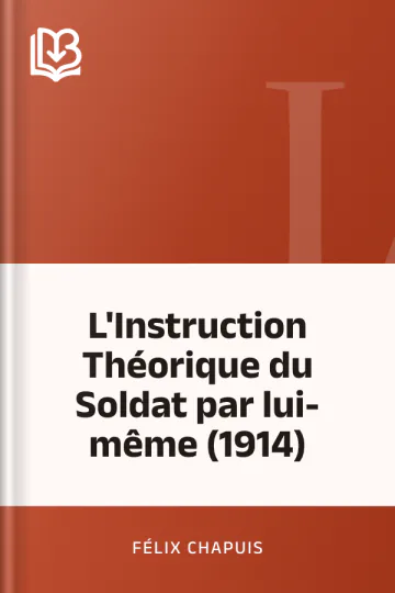 L'Instruction Théorique du Soldat par lui-même (1914) de Félix Chapuis, couverture du livre
