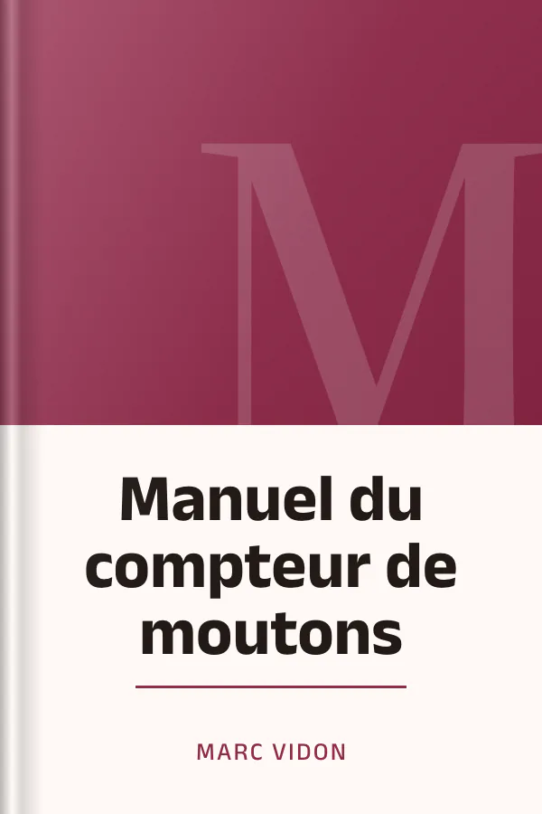 Manuel du compteur de moutons de Marc Vidon, couverture du livre