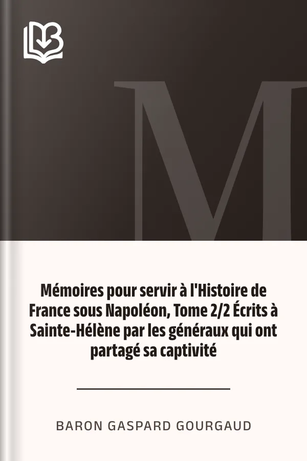Mémoires pour servir à l'Histoire de France sous Napoléon, Tome 2/2 Écrits à Sainte-Hélène par les généraux qui ont partagé sa captivité de Baron Gaspard Gourgaud, couverture du livre