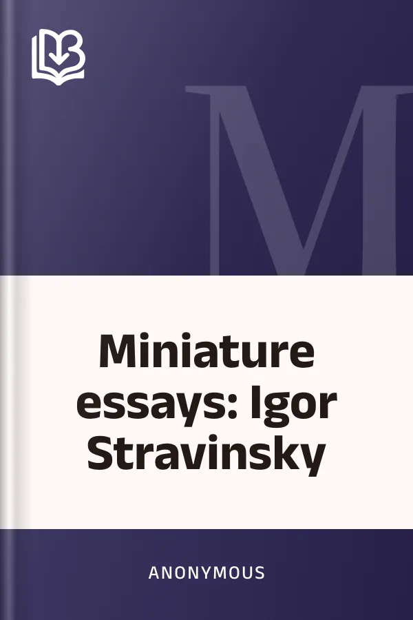 Miniature essays: Igor Stravinsky d’Anonymous, couverture du livre