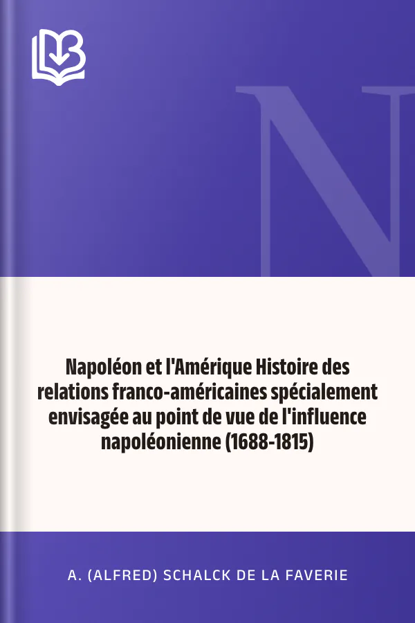 Napoléon et l'Amérique Histoire des relations franco-américaines spécialement envisagée au point de vue de l'influence napoléonienne (1688-1815) d’A. (Alfred) Schalck de la Faverie, couverture du livre