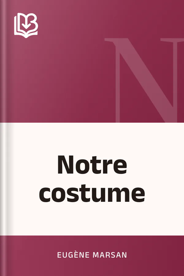 Notre costume d’Eugène Marsan, couverture du livre