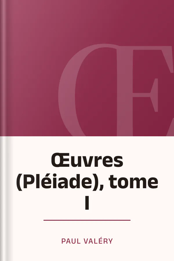 Œuvres (Pléiade), tome I de Paul Valéry, couverture du livre