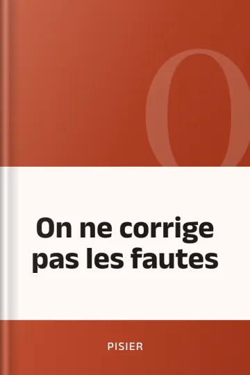 On ne corrige pas les fautes de Pisier, couverture du livre
