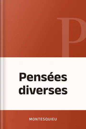 Pensées diverses de Montesquieu, couverture du livre
