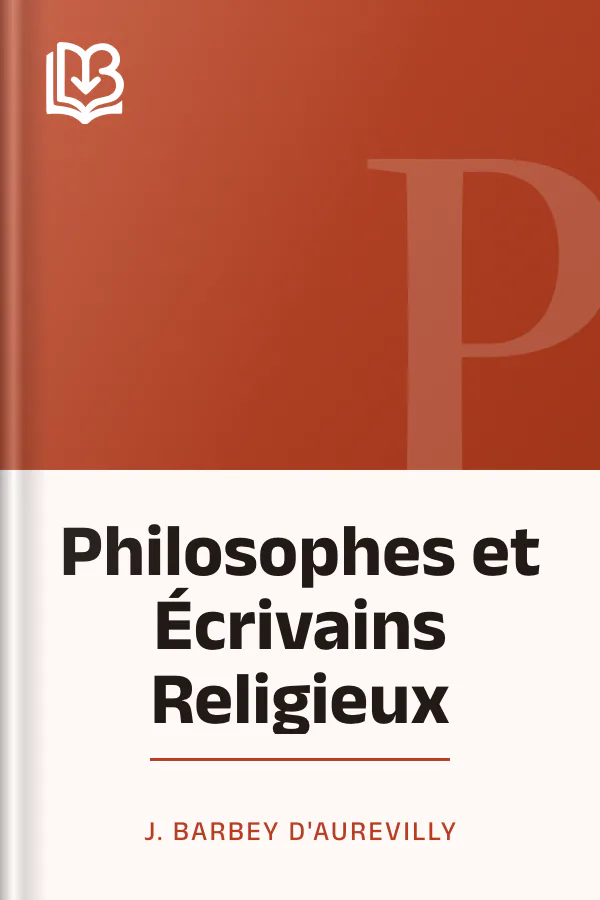 Philosophes et Écrivains Religieux de Jules Amédée Barbey d'Aurevilly, couverture du livre