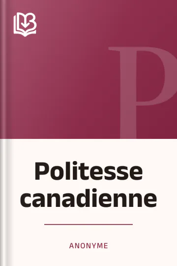 Politesse canadienne d’Anonyme, couverture du livre