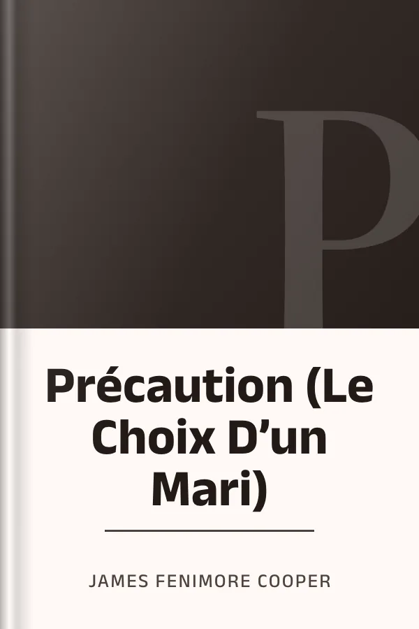 Précaution (Le Choix D’un Mari) de James Fenimore Cooper, couverture du livre