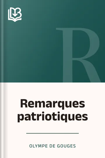 Remarques patriotiques d’Olympe de Gouges, couverture du livre