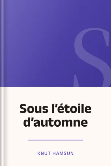 Sous l’étoile d’automne de Knut Hamsun, couverture du livre