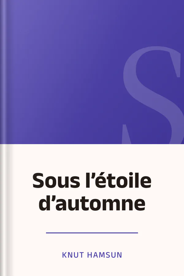 Sous l’étoile d’automne de Knut Hamsun, couverture du livre