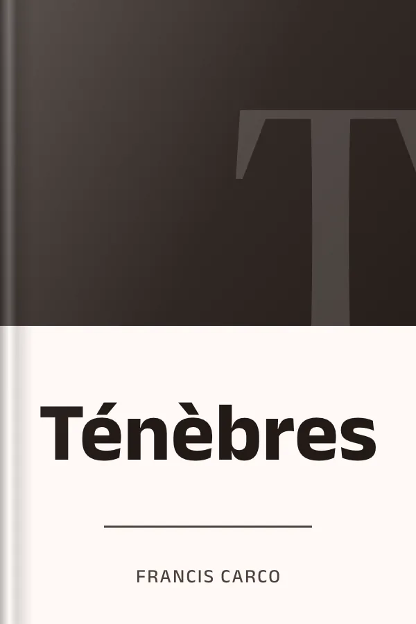 Ténèbres de Francis Carco, couverture du livre