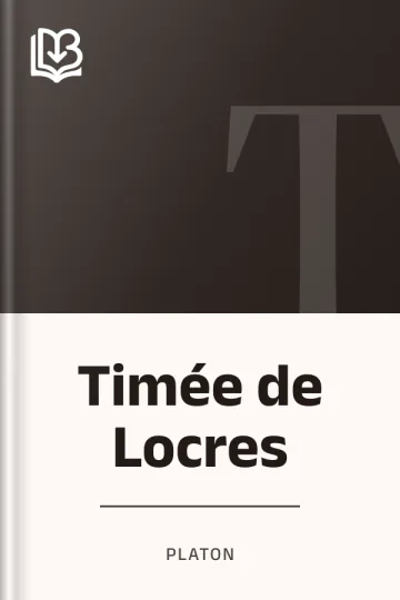 Timée de Locres de Platon, couverture du livre