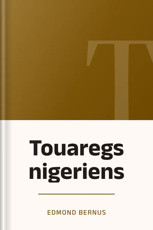 Touaregs nigeriens d’Edmond Bernus, couverture du livre
