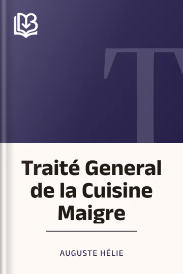Traité General de la Cuisine Maigre d’Auguste Hélie, couverture du livre
