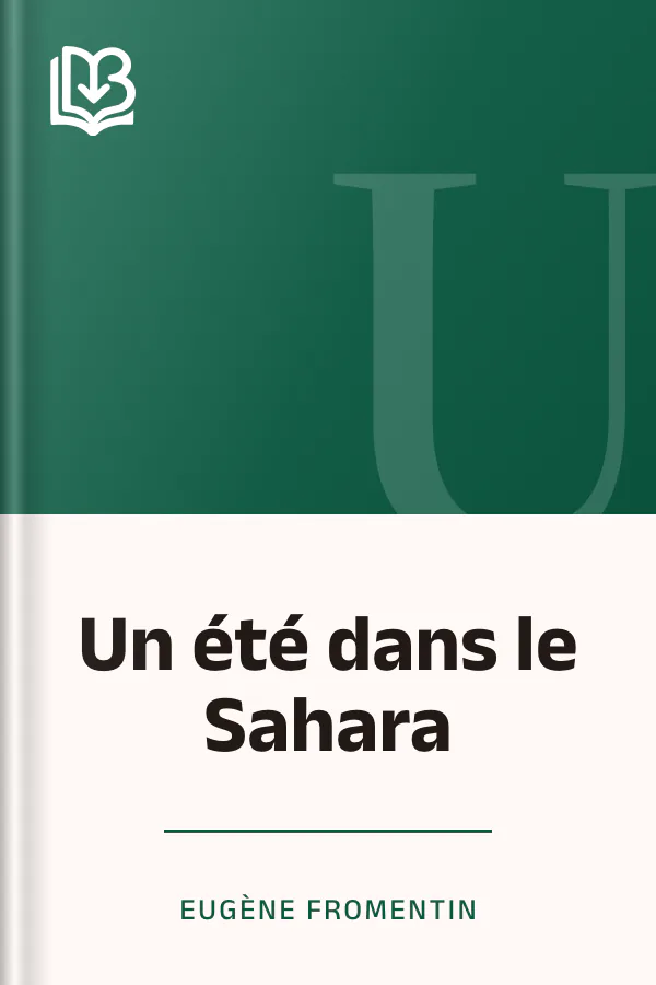Un été dans le Sahara d’Eugène Fromentin, couverture du livre
