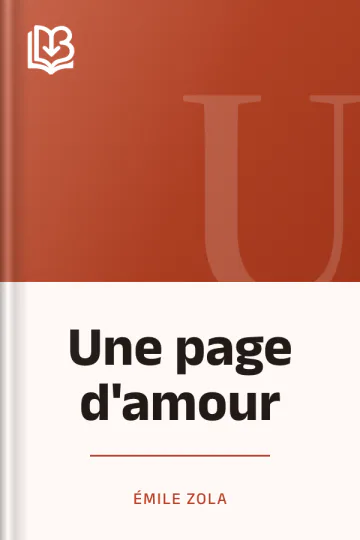 Une page d'amour d’Émile Zola, couverture du livre