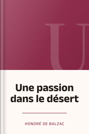 Une passion dans le désert d’Honoré de Balzac, couverture du livre