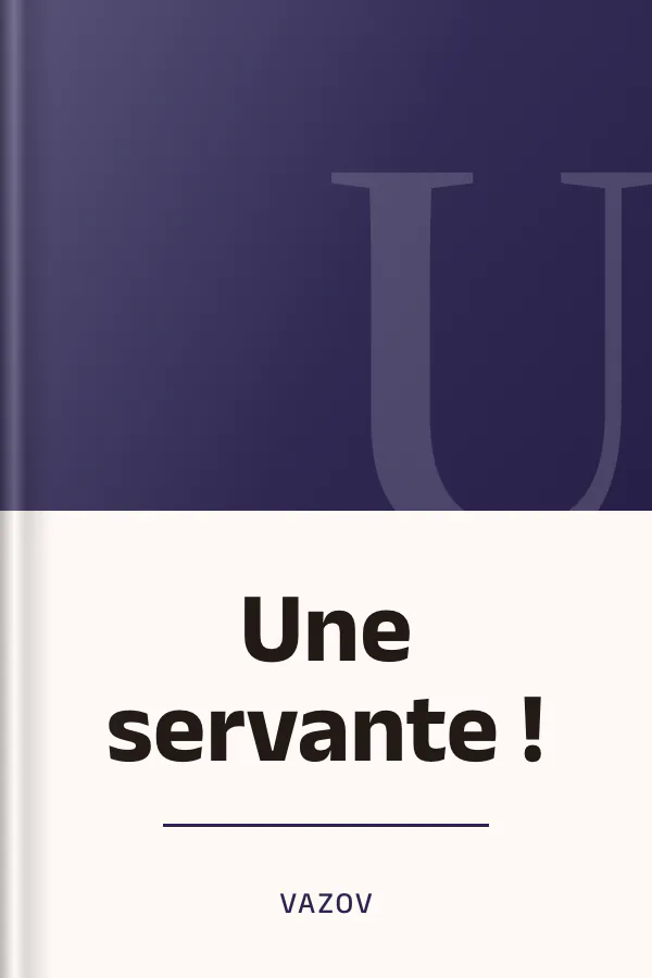 Une servante ! de Vazov, couverture du livre