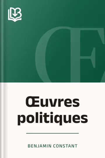 Œuvres politiques de Benjamin Constant, couverture du livre