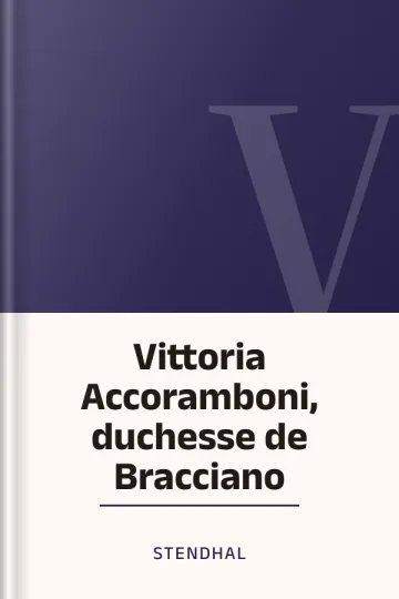 Vittoria Accoramboni, duchesse de Bracciano de Stendhal, couverture du livre