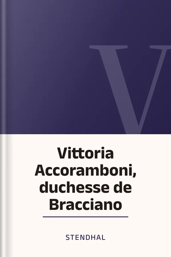 Vittoria Accoramboni, duchesse de Bracciano de Stendhal, couverture du livre