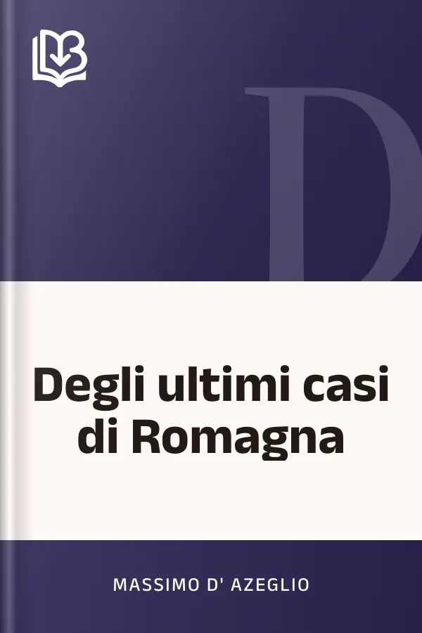 Degli ultimi casi di Romagna di Massimo d'Azeglio, copertina del libro