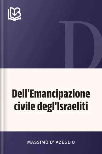 Dell'Emancipazione civile degl'Israeliti di Massimo d'Azeglio, copertina del libro