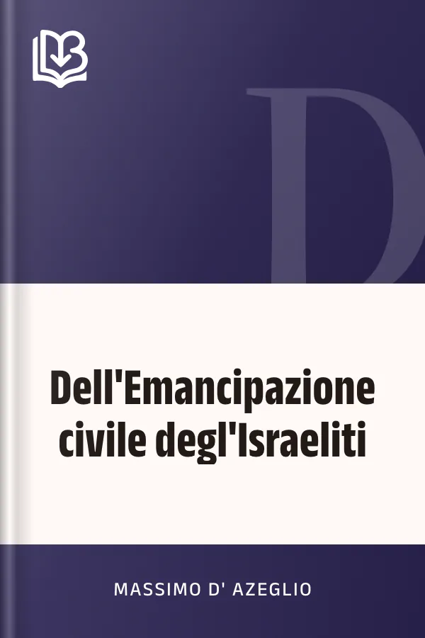 Dell'Emancipazione civile degl'Israeliti di Massimo d'Azeglio, copertina del libro